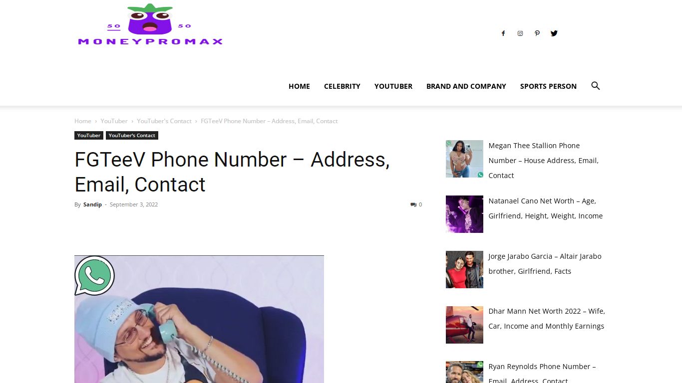 FGTeeV Phone Number – Address, Email, Contact